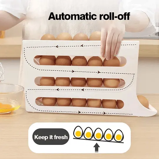 Tilted egg shelf