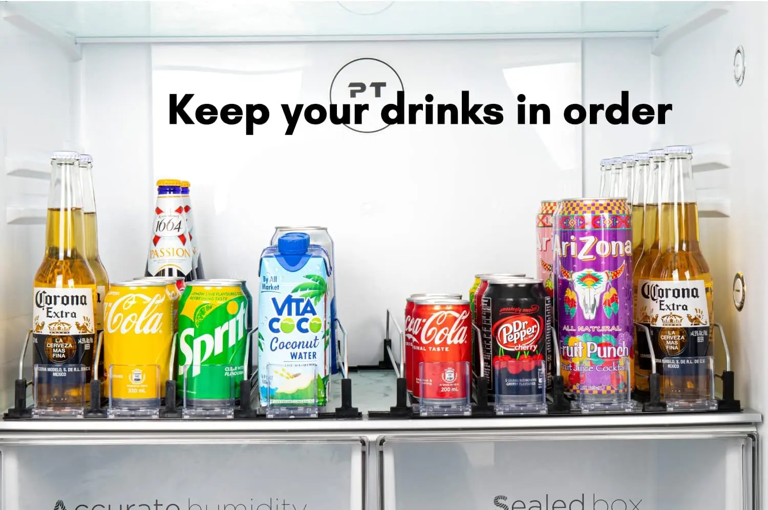 Self-pushing soda can dispenser